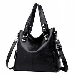 High Women Leather Handbag Rivet Package Large Tote Shoulder Bag Purse