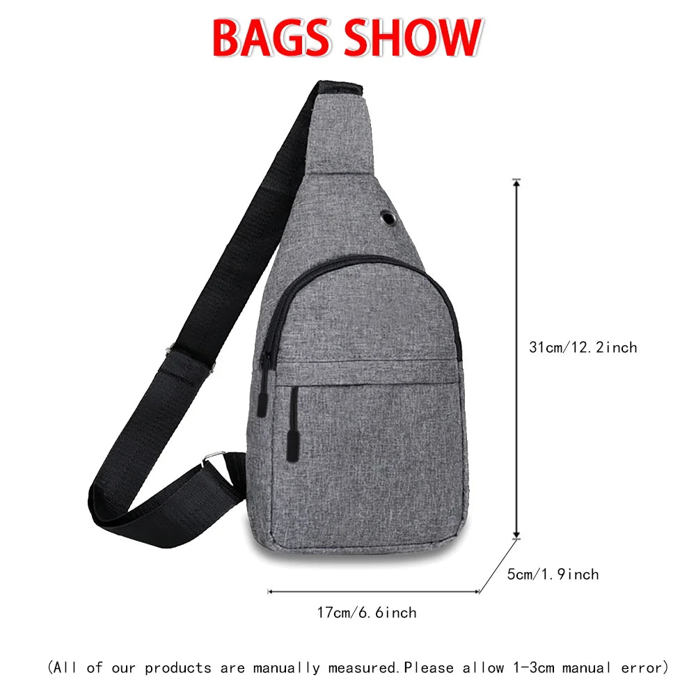 Men's Flamingo Print Crossbody Bag Sling Shoulder Canvas Chest Pack