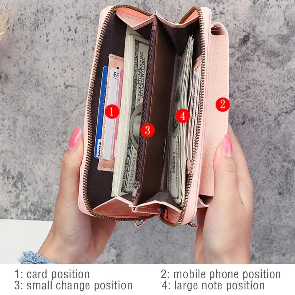 Universal Smartphone Shoulder Bag Mom Wallet Print Women Phone Case