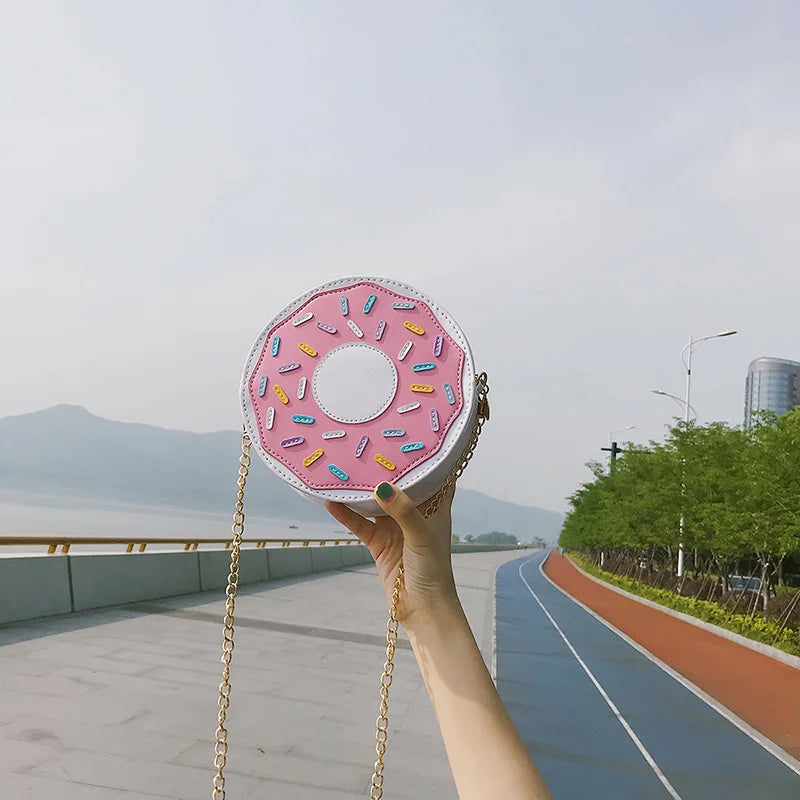 Funny 3D Donuts Messenger Bag Chain Soft Harajuku Handbag