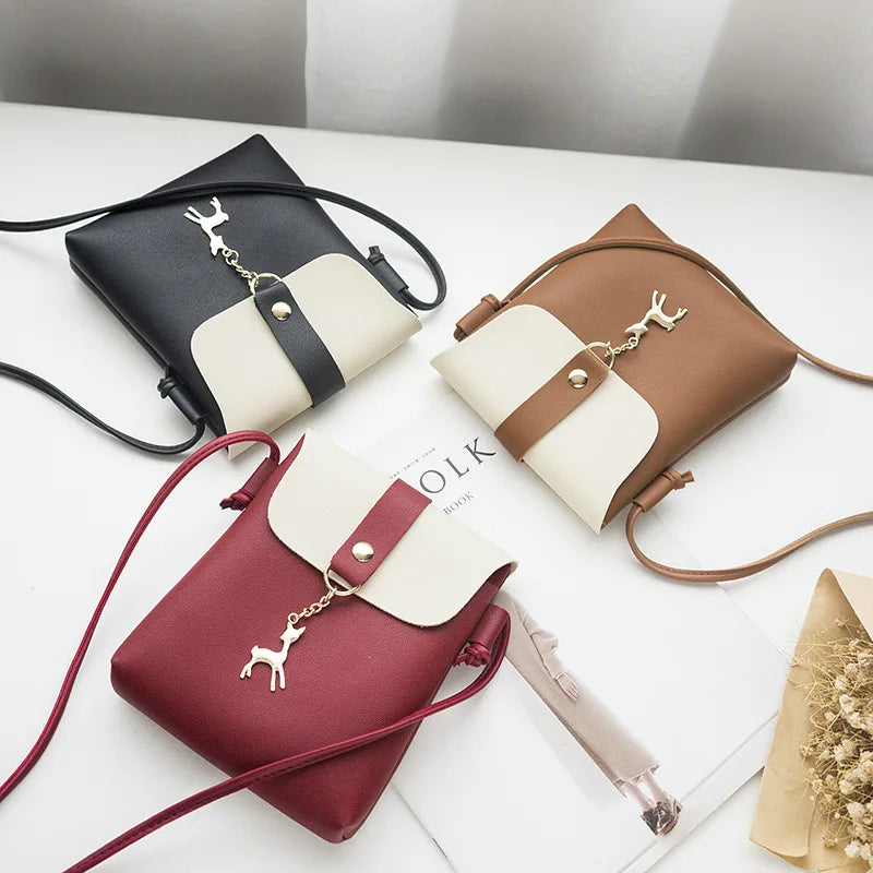 Deer Charm Single Shoulder Diagonal Bag for Women