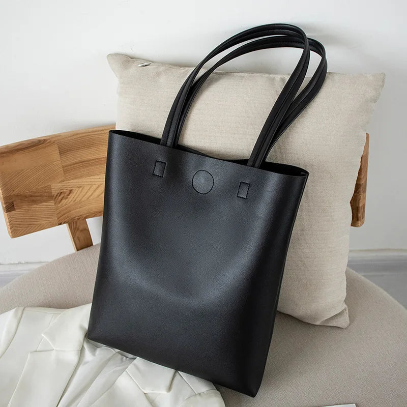 Women Shoulder Bag PU Leather Tote Handbag Female Shopping Bags Soft Leather Lad