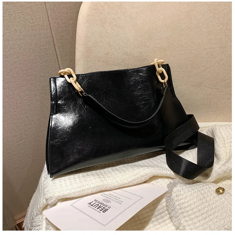 Soft Leather Shoulder Bag Women Large Capacity Underarm Bag