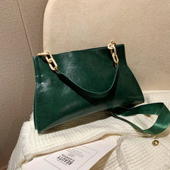 Soft Leather Shoulder Bag Women Large Capacity Underarm Bag
