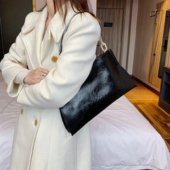 Soft Leather Shoulder Bag Women Large Capacity Underarm Bag