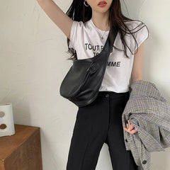 Women's Dumpling Bag Large Capacity PU Leather Shoulder Crossbody Handbag