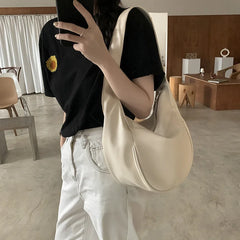 Women's Dumpling Bag Large Capacity PU Leather Shoulder Crossbody Handbag