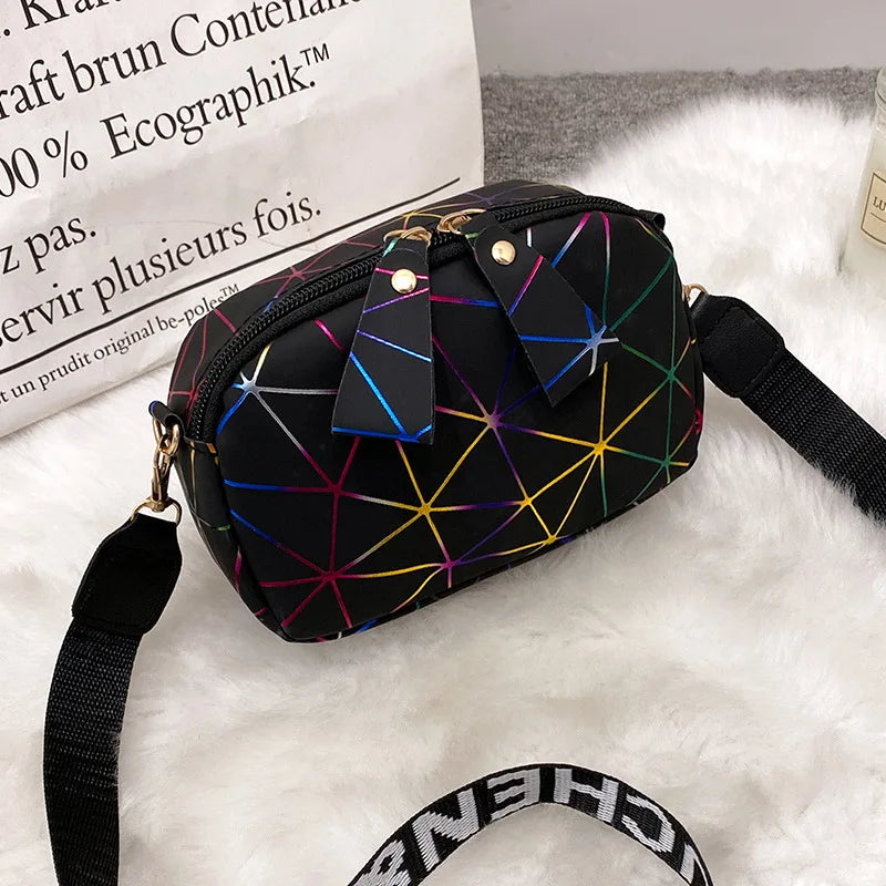 Small Zipper Crossbody Bag PU Leather Shoulder Messenger for Girls