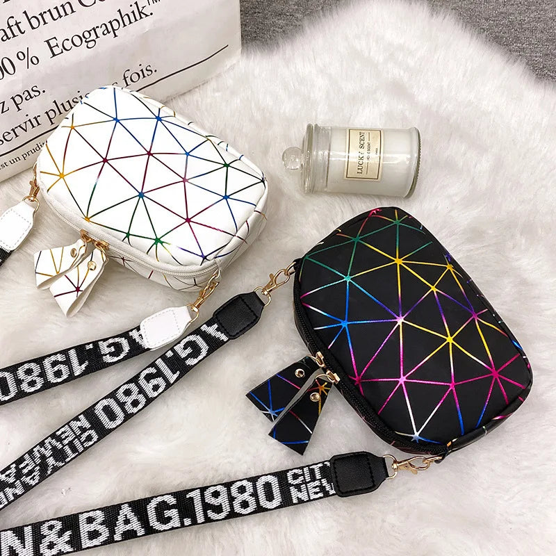 Small Zipper Crossbody Bag PU Leather Shoulder Messenger for Girls