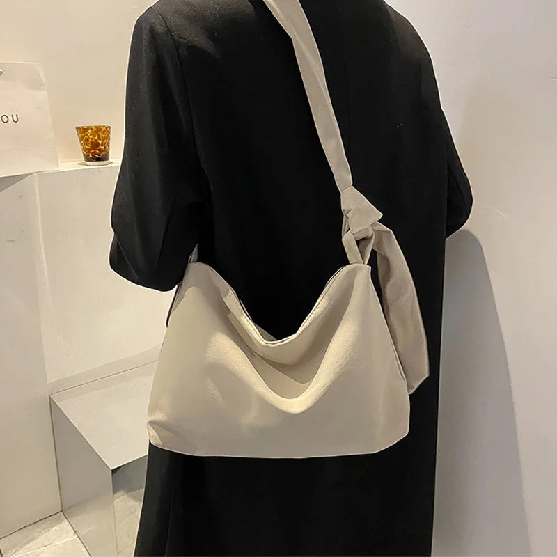 Women Canvas Crossbody Bag Chain Straps Shoulder Shopper Beach Bolsa