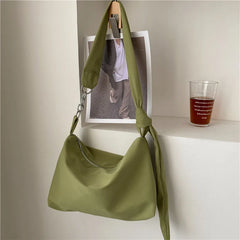 Women Canvas Crossbody Bag Chain Straps Shoulder Shopper Beach Bolsa
