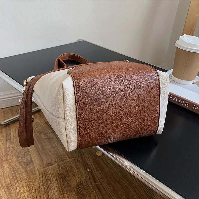 Fashionable PU Leather Women Shoulder Bags High Capacity