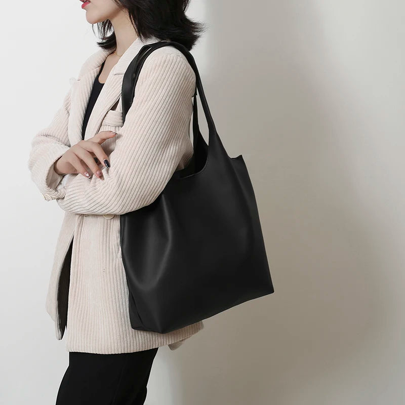 Fashionable Tote Bag Shoulder Bags PU Leather High Capacity Multi-function