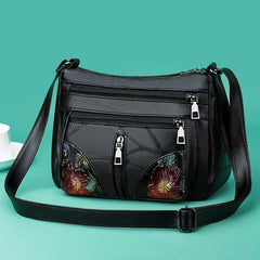Floral PU Leather Women Handbags Cross Body Bag
