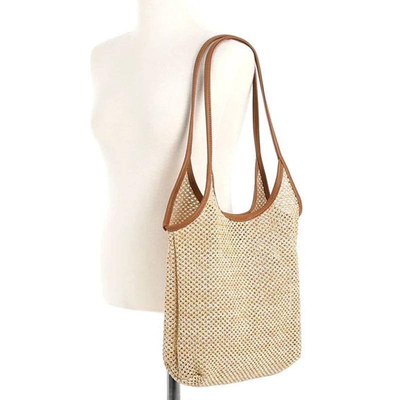 Forest Fishnet Women's Bag Straw Tote Bags for Women Hand Bags