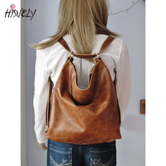 Women's Leather Backpack Travel Bagpack with Large Capacity