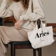 Casual Shoulder Bag Large Capacity Letter Printed Handbag Canvas Tote