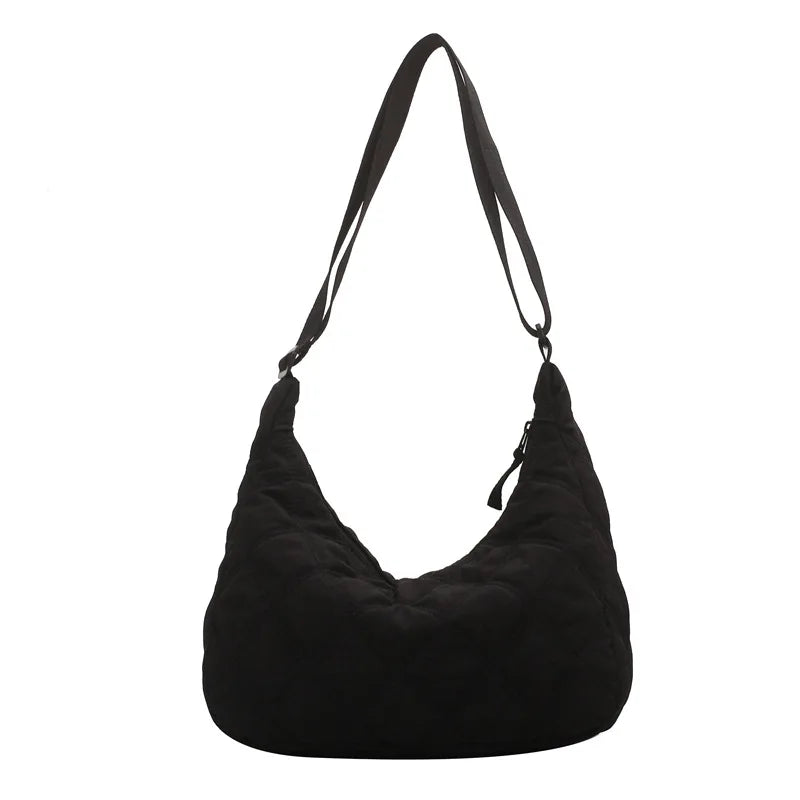 Embroidered Rhombus Down Shoulder Bag for Women