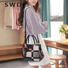 Plaid Shoulder Bag Female Ladies Totes Crossbody Bags