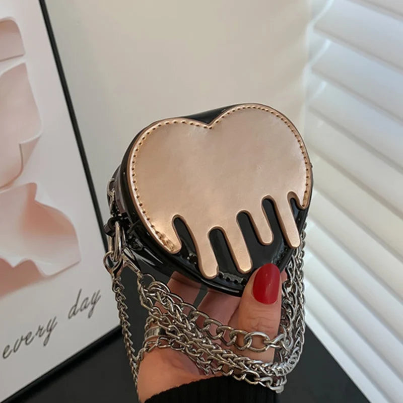 Heart Shape Evening Clutch Mini Shoulder Bags Chain Crossbody Bags