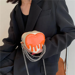 Heart Shape Evening Clutch Mini Shoulder Bags Chain Crossbody Bags