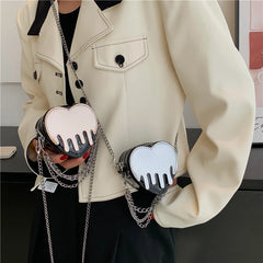 Heart Shape Evening Clutch Mini Shoulder Bags Chain Crossbody Bags