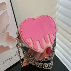 Heart Shape Evening Clutch Mini Shoulder Bags Chain Crossbody Bags