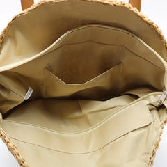 Women's Large Hand-Woven Straw Tote Bag for Beach Holiday