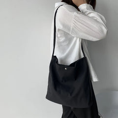 Nylon Canvas Shoulder Bag for Women Eco Shopping Tote Handbag