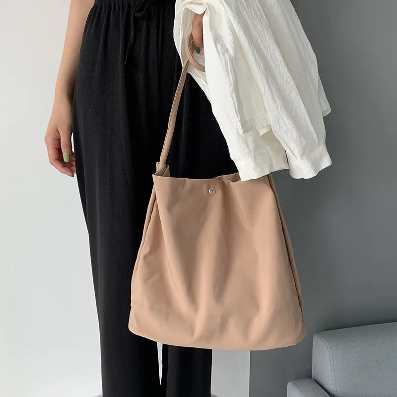 Nylon Canvas Shoulder Bag for Women Eco Shopping Tote Handbag
