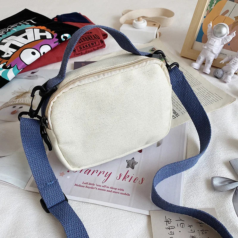 Canvas Messenger Bag Preppy Style Student Tote Shoulder Purse