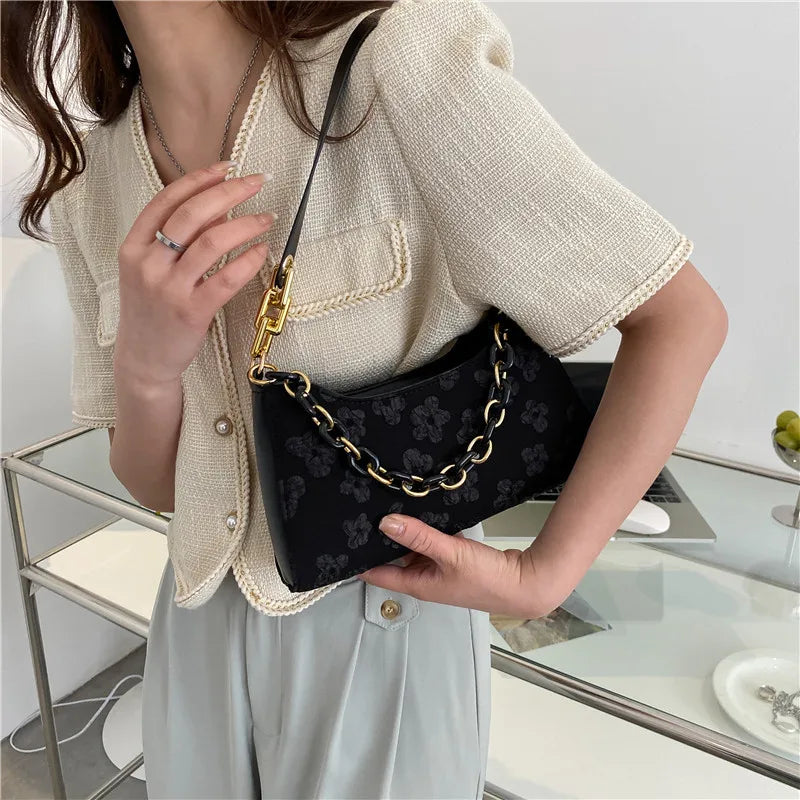 Spring Autum Women Shoulder Bags Print Handbag Pu Leather Casual Underarm Totes