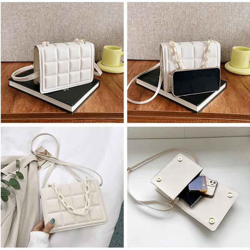 Women's Chain Quilted Shoulder Bag Crossbody Style Sac