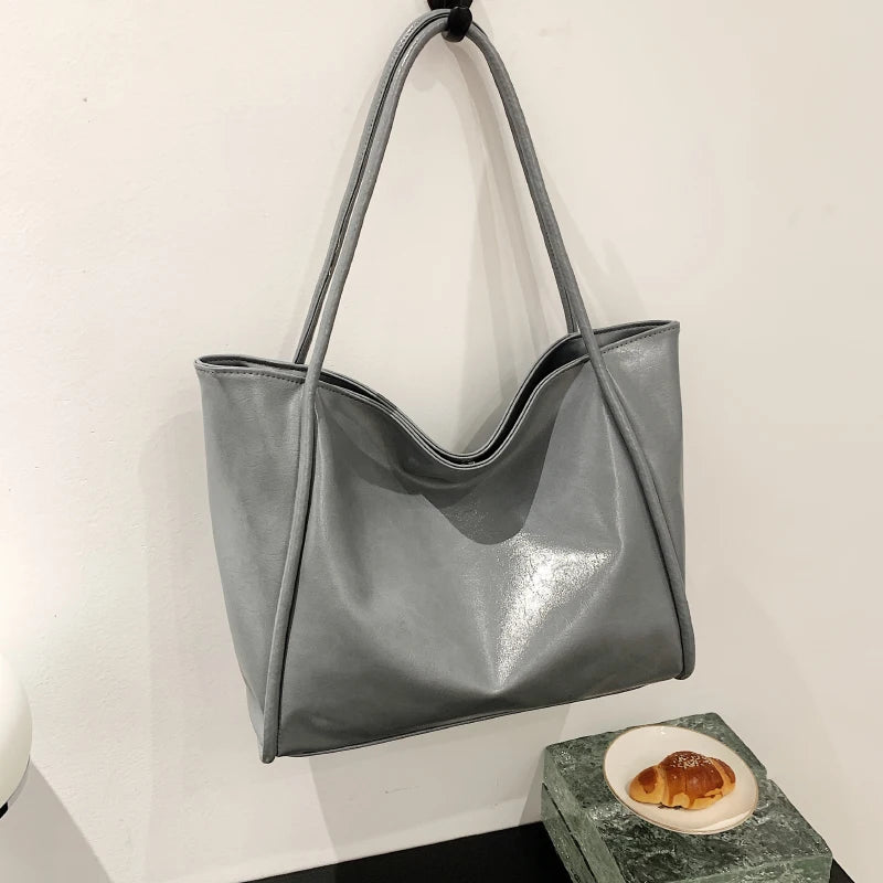 Women PU Leather Handbags Soft Shoulder Top