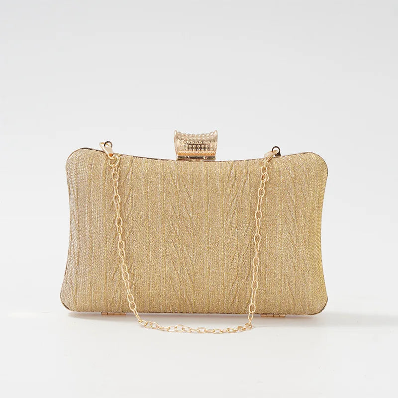 Women's Diamond Evening Clutch Bag Wedding Party Chain Wallet