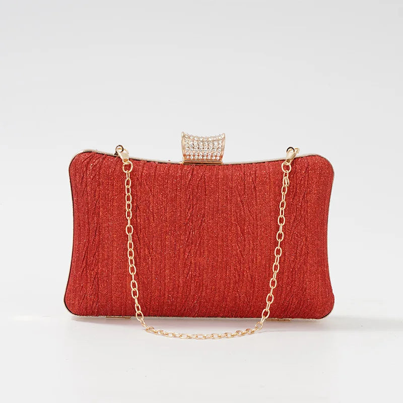 Women's Diamond Evening Clutch Bag Wedding Party Chain Wallet