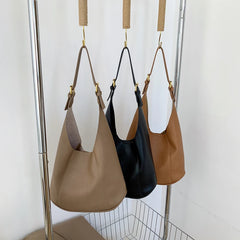 Women Shoulder Bags Casual PU Leather Daily Bucket Soft Surface Big Pockets Mult