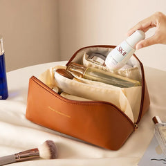 Large Travel Cosmetic Bag PU Pillow Bag Toiletry Bags