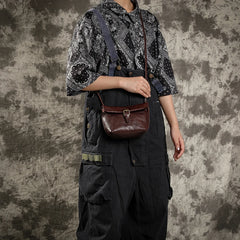 Retro Phone Bag for Girls Soft Leather Messenger Bag