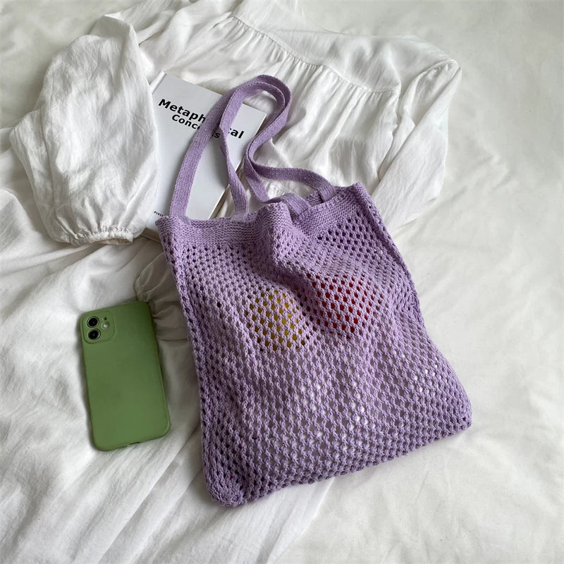 Summer Shoulder Bag Handwoven Handbags For Vacation And Daily Use