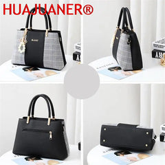 Top-handle splicing Bags Women Shoulder Bag Female Tote with Pendant