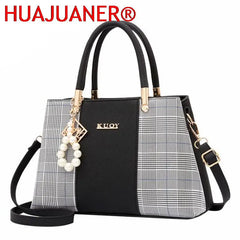 Top-handle splicing Bags Women Shoulder Bag Female Tote with Pendant