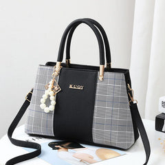 Top-handle splicing Bags Women Shoulder Bag Female Tote with Pendant