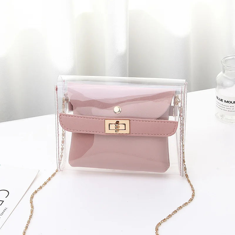 Transparent Bag Women PVC Clear Bag Women Handbags Shoulder Bag