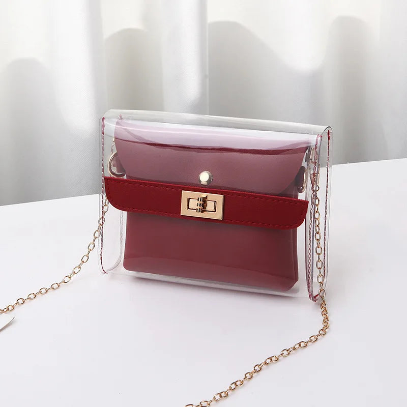 Transparent Bag Women PVC Clear Bag Women Handbags Shoulder Bag