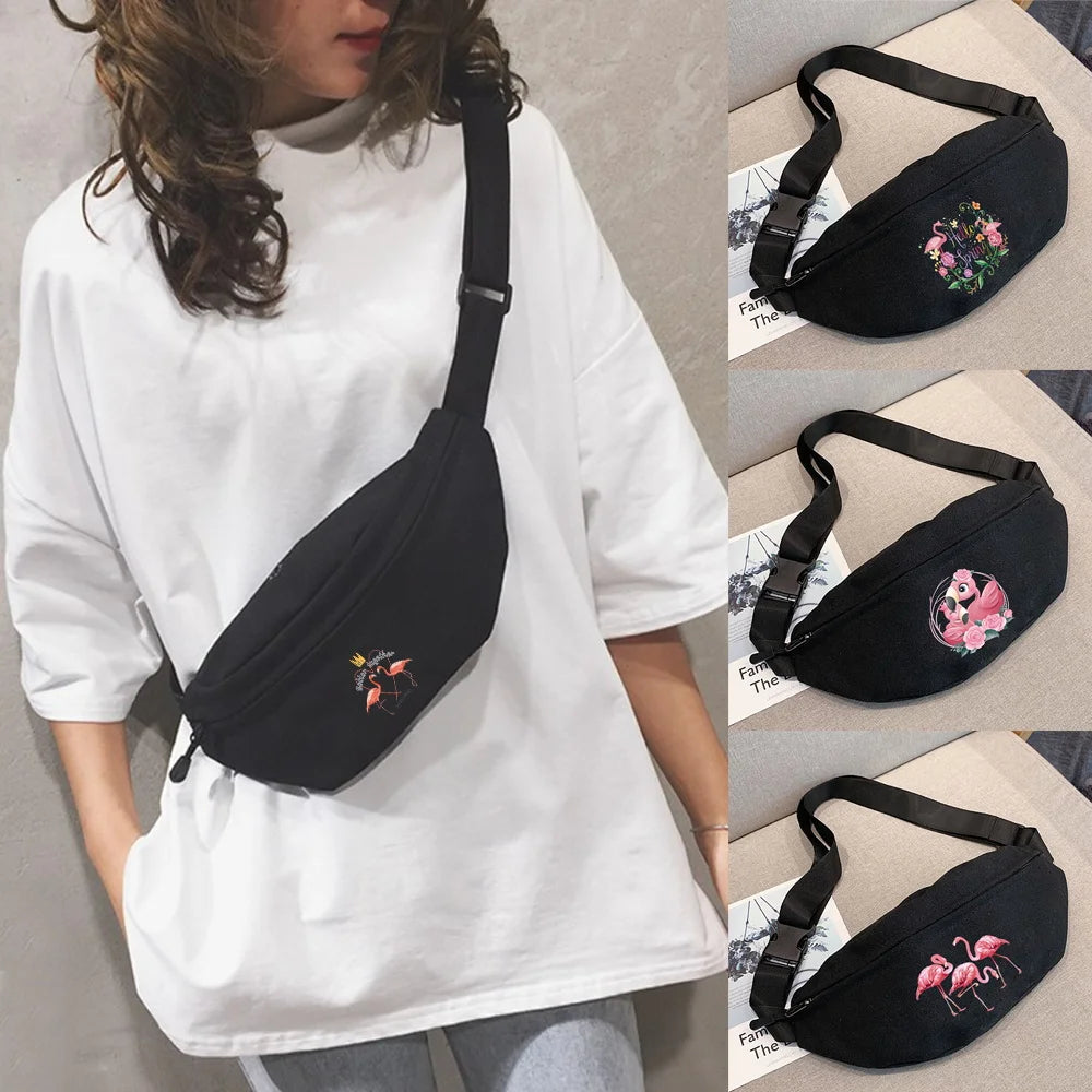 Flamingo Series Crossbody Belt Bag for Women Travel