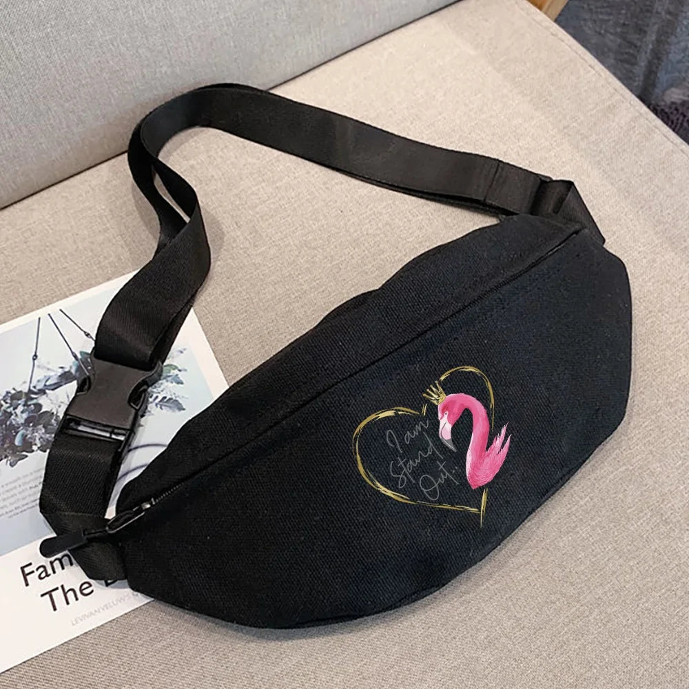 Flamingo Series Crossbody Belt Bag for Women Travel