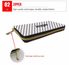 Dolphin Print Long Wallet Women Lady Money Purses PU Leather Coin Purse