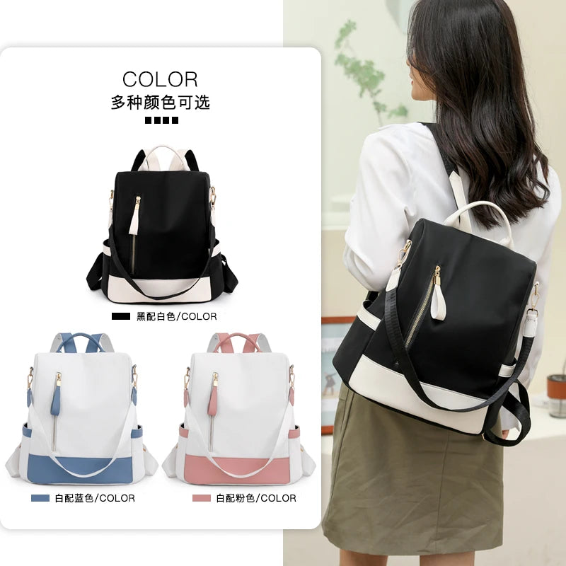 Waterproof Oxford Ladies Backpack Anti-theft School Bag