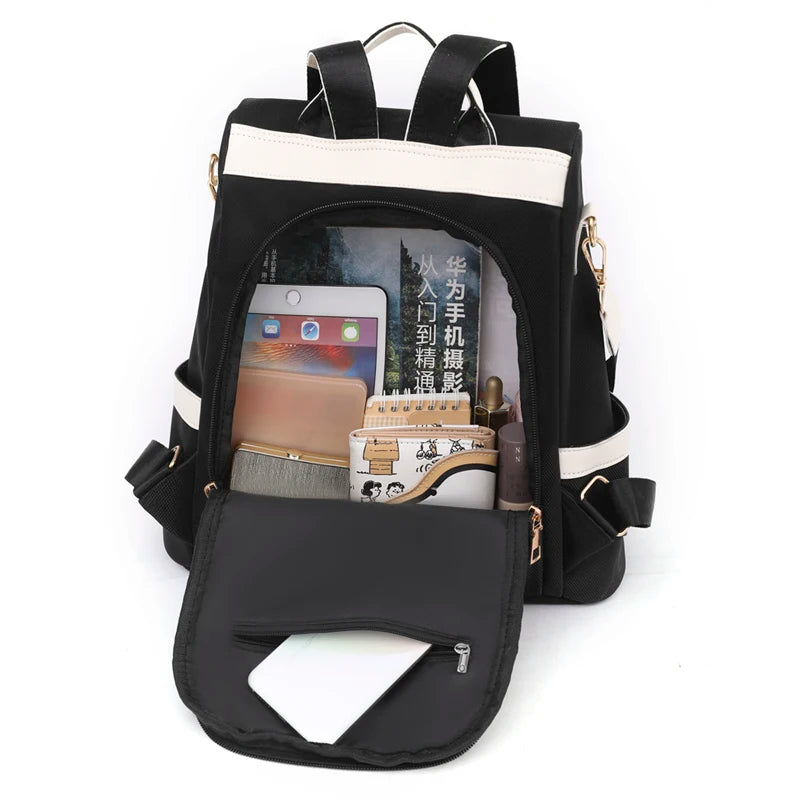 Waterproof Oxford Ladies Backpack Anti-theft School Bag